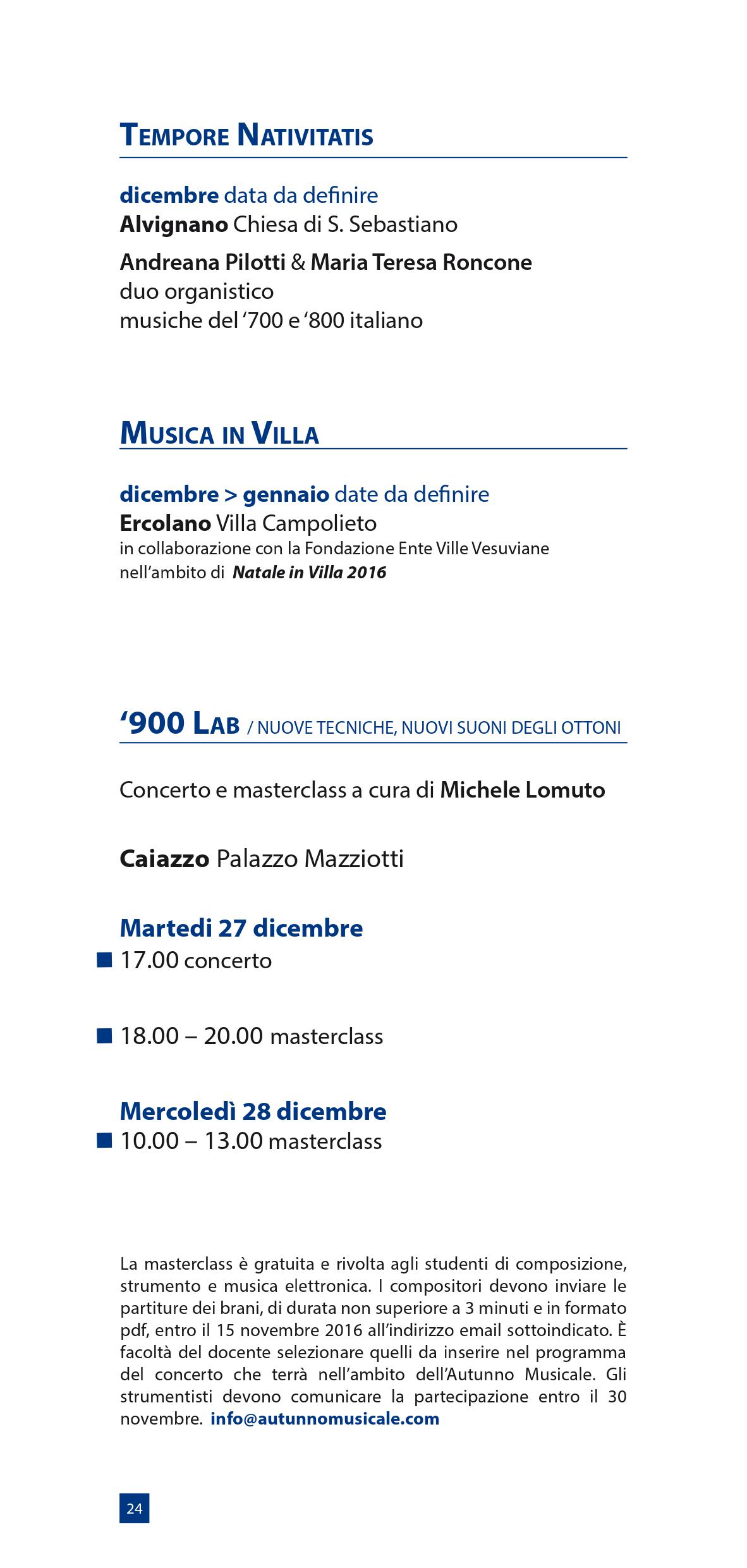 Programma Autunno Musicale 2016