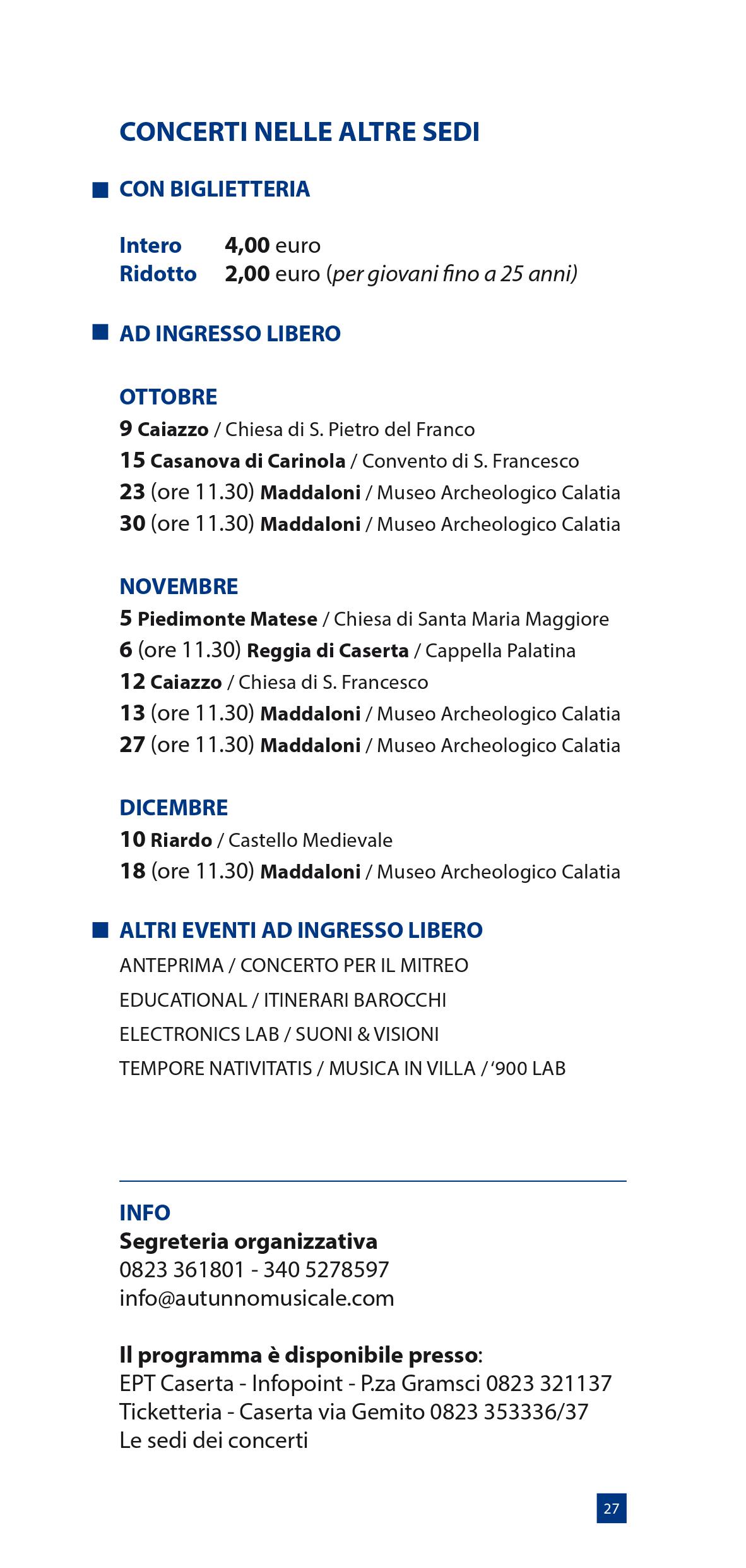 Programma Autunno Musicale 2016