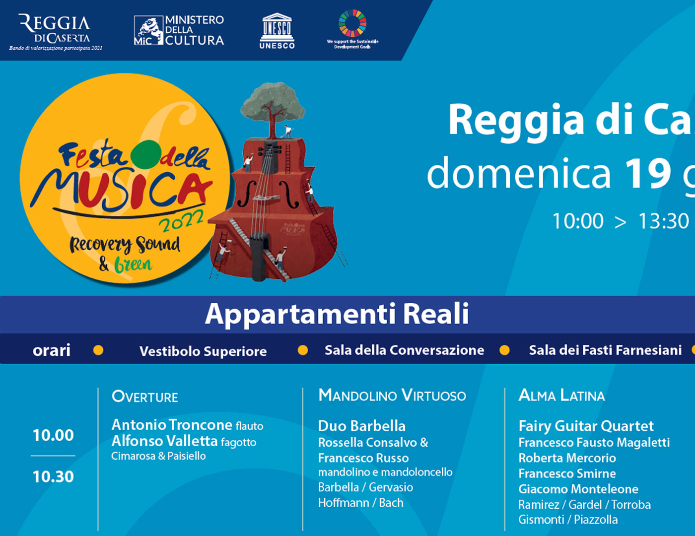 FESTA DELLA MUSICA - Domenica 19 Giugno 10:30  - Reggia di Caserta 